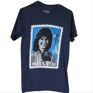 Tee Luv- Sally Ride T- Shirt Blue size Small.